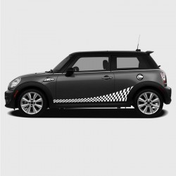 Wavy and checkered strip for Mini's side