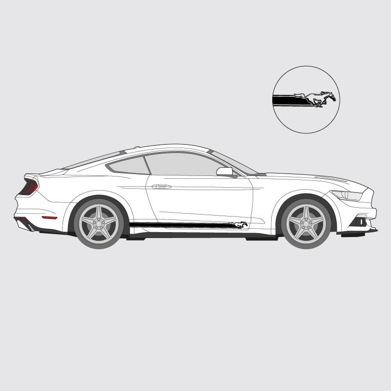 mustang side drawing