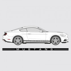 Stickers voiture Ford Mustang bande logo ligne latéral