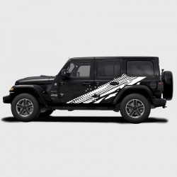 Tire Tracks decals for the side of 5-door Jeep Wrangler