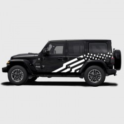 American flag decals for the side of 5-door Jeep Wrangler