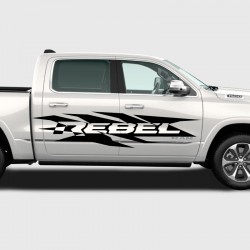 Sticker Bande logo Rebel déstructuré latéral Dodge RAM