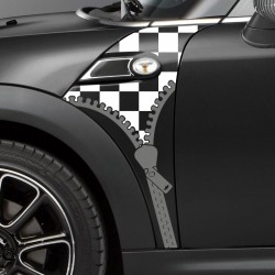 Checkered zipper decal for Mini's A-panel