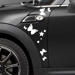 Stickers voiture Ailes Mini papillons et étoiles