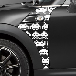 Space Invaders decal for Mini's a-panel