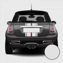 5 white and grey checkered strips decal for Mini Boot