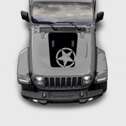 Stickers Étoile Grunge Capot de Jeep Wrangler à partir de 2018