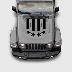 USA Decals for Jeep Wrangler Hood from 2018