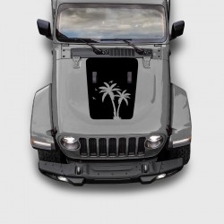 Palm tree Decals for Jeep Wrangler Hood from 2018