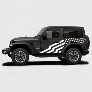 Stickers voiture latéral Jeep Wrangler 3 portes drapeau États-Unis USA