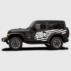 American flag decals for the side of 3-door Jeep Wrangler