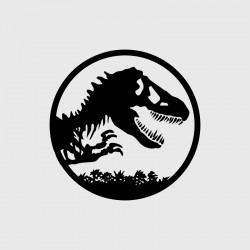 Stickers logo Jurassic park rond Jeep