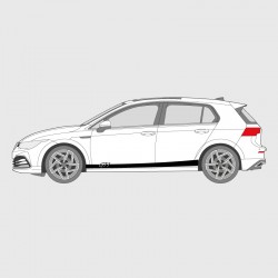 Sticker bande GTI latérale pour Golf Volkswagen