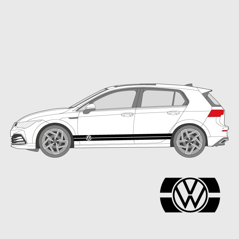 VW logo strip decal for Golf Volkswagen side