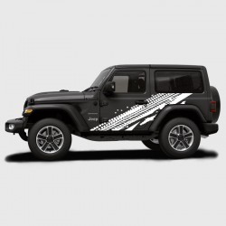 Tire Tracks decals for the side of 3-door Jeep Wrangler