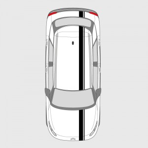 Double strip stickers for Citroën C4 Cactus hood, boot and roof