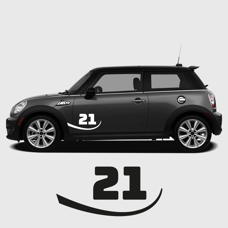 Underlined number decal for Mini Side
