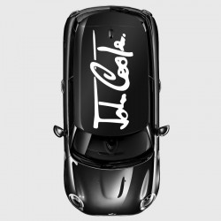 Thick John Cooper's signature decal for Mini's roof