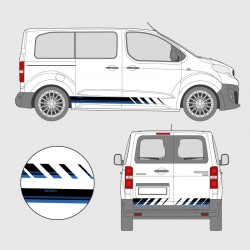 Sticker Bande Sport Bleu Latéral et Arrière Peugeot Expert