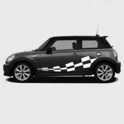 Checkered wavy strip for Mini's side