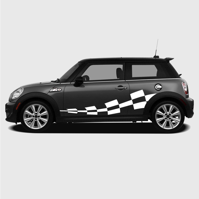 Adhesive Checkered wavy strip for Mini's side