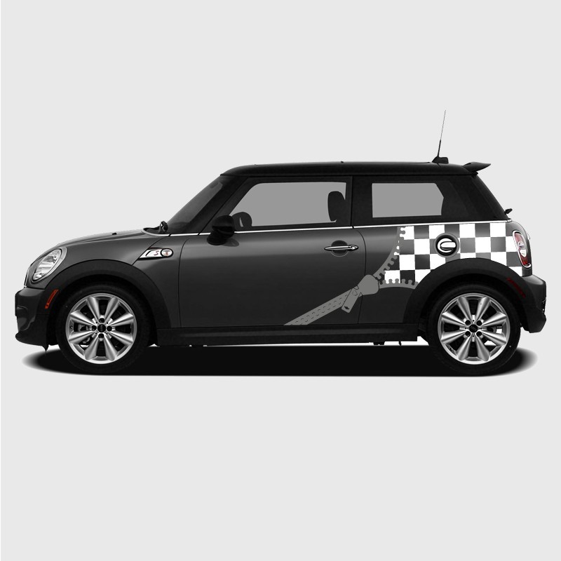 Checkered zipper decal for Mini's side