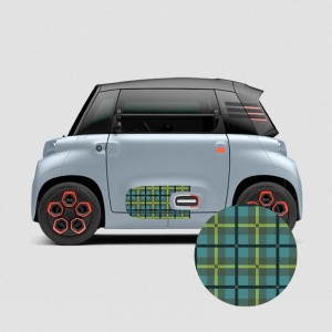 Cut Tartan Door sill stickers for Citroën AMI