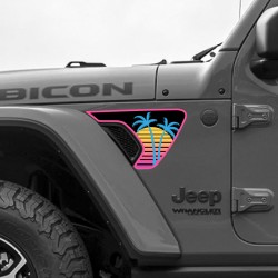 Tropical decal for Jeep Wrangler Front side