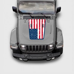 USA Flag with border Decals for Jeep Wrangler Hood from 2018
