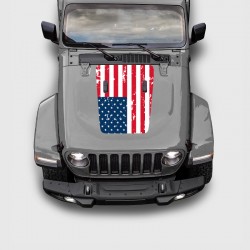 Stickers Drapeau USA Capot de Jeep Wrangler à partir de 2018
