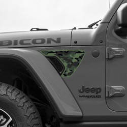 Camo with border decal for Jeep Wrangler Front side