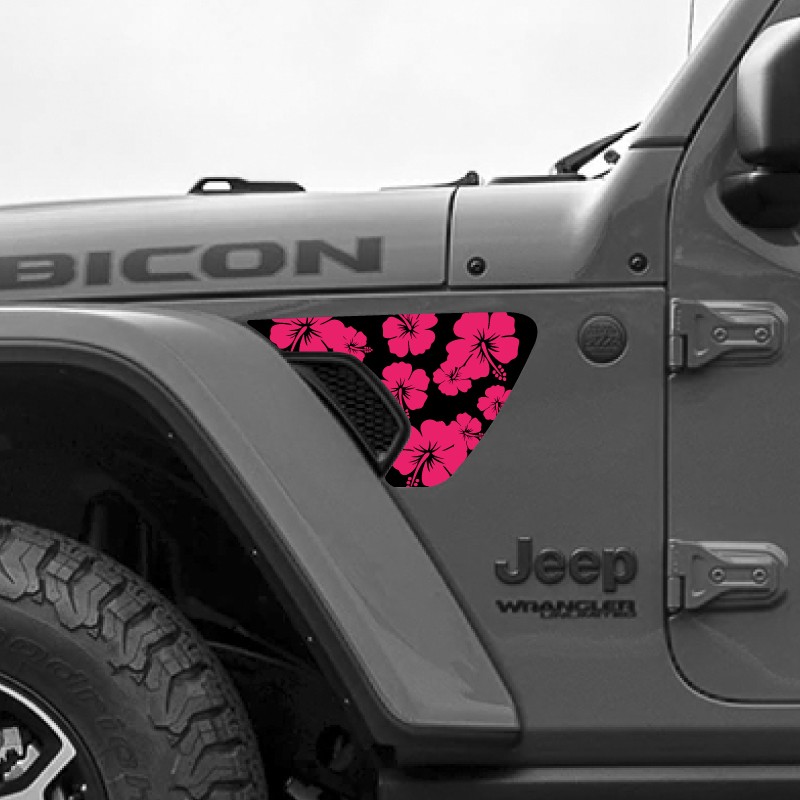 Hawaii flower Jeep Wrangler Front Side Decals