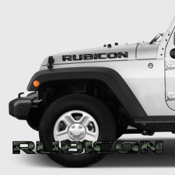 Stickers RUBICON Camo Logo Liseret bicolore Capot Jeep