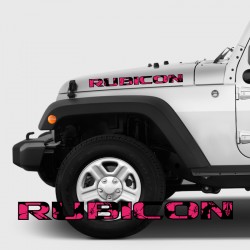 Stickers RUBICON Fleurs Hawaïenne Logo Liseret bicolore Capot Jeep