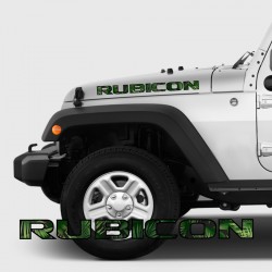 Stickers RUBICON Jungle Logo Liseret bicolore Capot Jeep