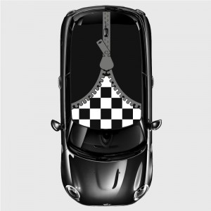Checkered zipper decal for Mini's Roof
