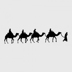Desert mounted camel decal for Camping car