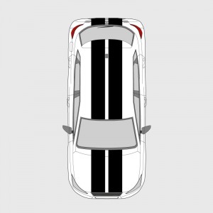 Kit Stickers voiture Seat Ibiza bande double capot toit et coffre