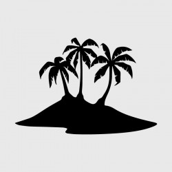 Sticker île palmier pour Camping car