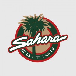 Jeep colored Sahara Edition round logo stickers