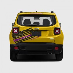 American Flag Logo Wide Stripe Decals Jeep Renegade boot