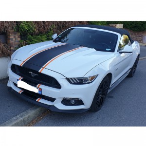 Stickers voiture Ford Mustang bande simple liseret double kit capot coffre toit