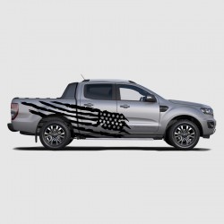 Destroyed American Flag Decal for Ford Ranger Side