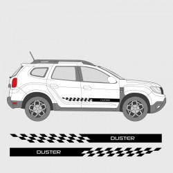 Bande damier avec logo latérale de Dacia Duster