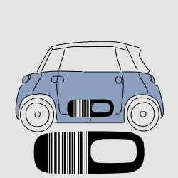 Bar code stickers for Citroën AMI door