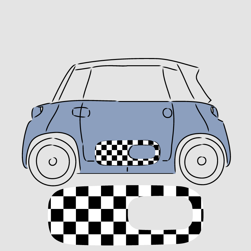 Checkerboard stickers for Citroën AMI door