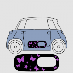 Butterfly stickers for Citroën AMI door