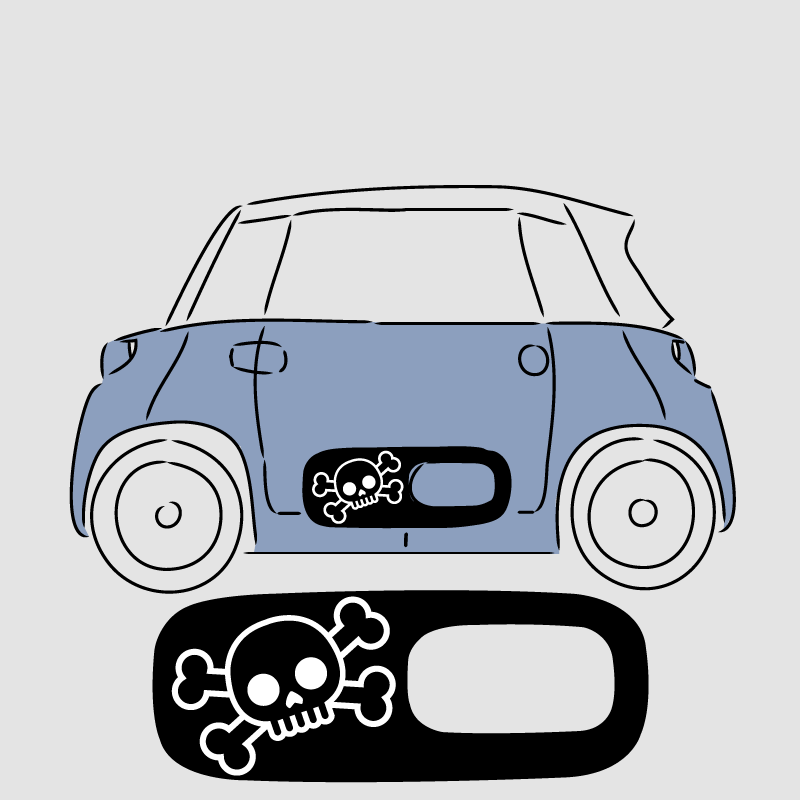 Skull stickers for Citroën AMI door