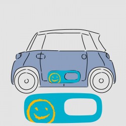 Sticker sourire complet Citroën AMI