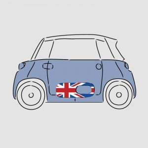 Stickers bas de portière Drapeau anglais complet Citroën AMI